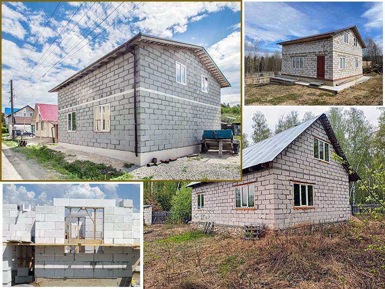 Дом из газоблока, газобетона в Пензе, строительство